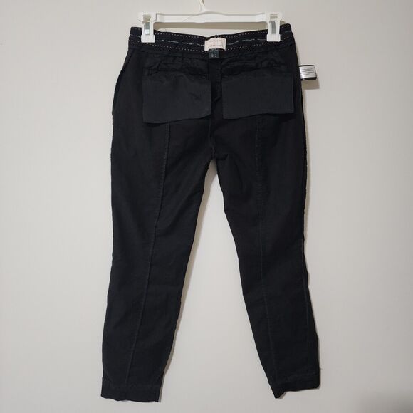 Anthropologie The Essential Slim Womens Velour Velvet Pants Black Stretch Size 2 - Picture 4 of 12